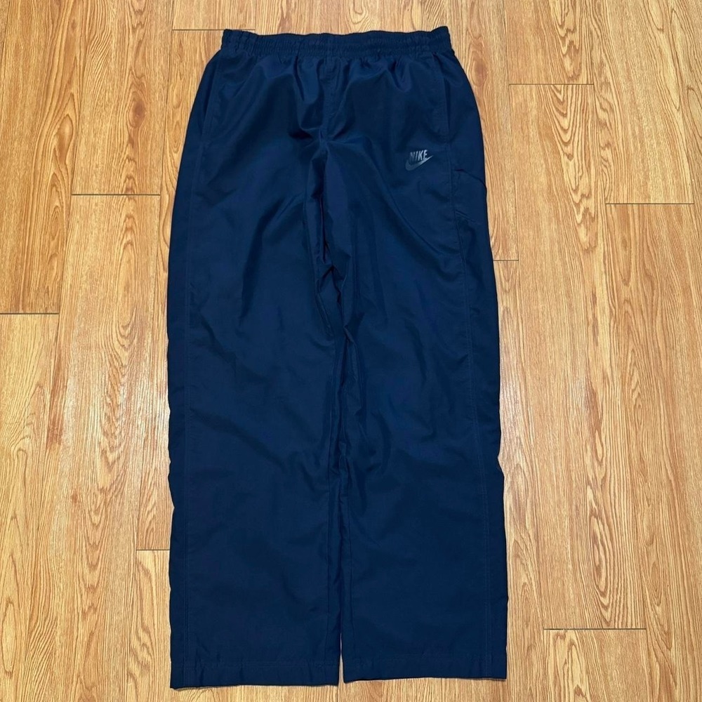 Nike Men's Track Pants Baggy Y2K Navy Wide Leg 2000s Size Large